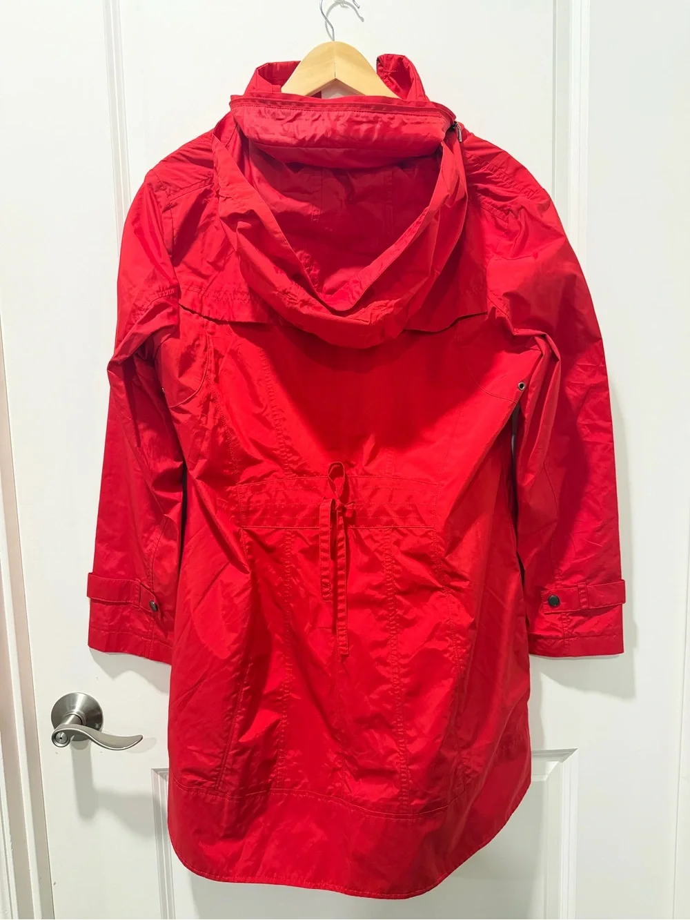 Cole Haan Women's Red Hooded Rain Jacket